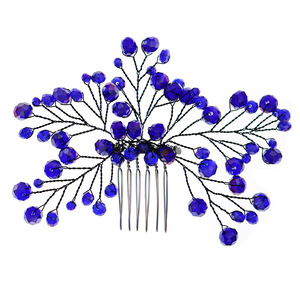 Wedding <strong>Hair</strong> Comb Blue Crystal Bridal <strong>Hair</strong> Accessories for Bride and <strong>Bridesmaids</strong> Wedding <strong>Hair</strong> <strong>Piece</strong> - Product Image 1