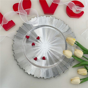 Modernos Platos de Presentación Reutilizables de 13 Pulgadas, Dorados y Plateados, de Plástico con Borde Irregular, para Decoración de Hogar, Bodas, Fiestas y Restaurantes - Product Image 4