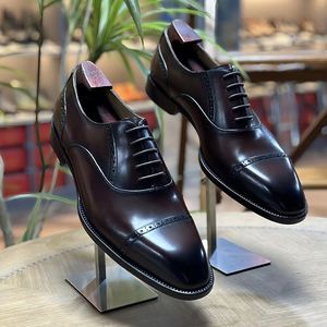 Nouvelles Chaussures Habillées d'Été pour Hommes - Chaussures de Mariage Élégantes à Trois Liens en Cuir de Vachette, Bout Carré, à Lacets, Respirantes et Antidérapantes - Product Image 2
