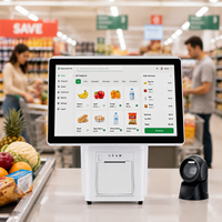 Sistema POS para Restaurantes de Alta Resistencia, Terminal Todo en Uno con Pantalla Táctil, Impresora Térmica de Alta Velocidad con Cortador Automático, Sistema Operativo Android 11, Bluetooth