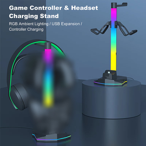 X HS-SW2042 RGB Gaming Headset & <b>Controller</b> <b>Stand</b> with Charging Station Multiport USB Expander Switch 2 Accessory Holder - Product Image 4