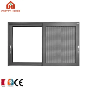 More Than 5 Years Warranty Black Frame Screens Sliding Window With Security Screen