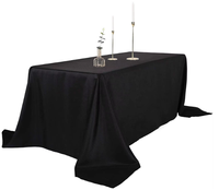 Nappe rectangulaire imperméable de 90x132 pouces en gros d'usine couverture de table noire en polyester lavable pour les événements de fête de mariage