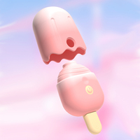 Eiscreme-förmiger Mini-Vibrator für Frauen mit USB-Aufladung und 10 Saugmodi für Klitoris- und Brustwarzen-Stimulation