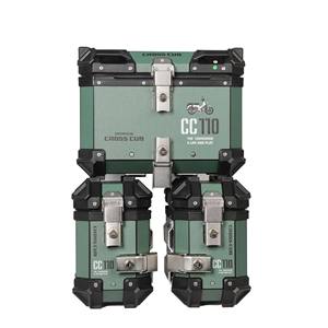 Ensemble de 3 pièces de valises latérales et de coffre supérieur en alliage d'aluminium étanche de 18L et <span class=keywords><strong>45L</strong></span> avec autocollants pour moto scooter CC110 PG-1 - Product Image 1