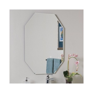 Modern <b>Silver</b> Style Factory Wholesale Explosion-Proof Tempered Frameless Round/Oval Bathroom <b>Mirror</b> 6mm Wood Beveled Polished - Product Image 5