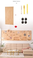 Structure murale pour chat en bois massif avec panneau perforé, style mural, sans perçage, nid pour chat intégré et trampoline