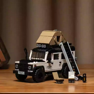 PB8825 Plastic Container Road Guard Tiger Camping Off-Road Vehicle Ornament Assembly Building Block Boys' <strong>Toy</strong> Wholesale - Product Image 3