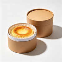 Boîte cylindrique en carton alimentaire personnalisée pour cheesecake, emballage de gâteau, dessert, tube en papier kraft avec logo