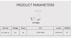 Aluminium <b>LED</b> Track <b>Light</b> Adjustable DC 24C 7W <b>Magnetic</b> Track Spot <b>Light</b> - Product Image 3