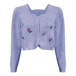 Maglione a manica lunga floreale di moda primavera personalizzato bianco ricamato da donna all'ingrosso Cardigan lavorato a <span class=keywords><strong>maglia</strong></span> corta da donna - Product Image 5