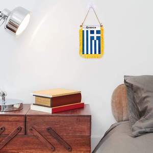 Livraison rapide, drapeau miniature de la Grèce à rayures bleues et blanches, double face, à suspendre à la voiture, pour la fenêtre de la voiture ou le rétroviseur - Product Image 5