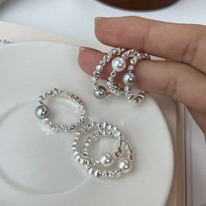 Anillo de Plata de Ley S925 con Perla Shi Jia, Diseño Simple y Original, Anillo Elástico Personalizado para el Dedo Índice - Product Image 4