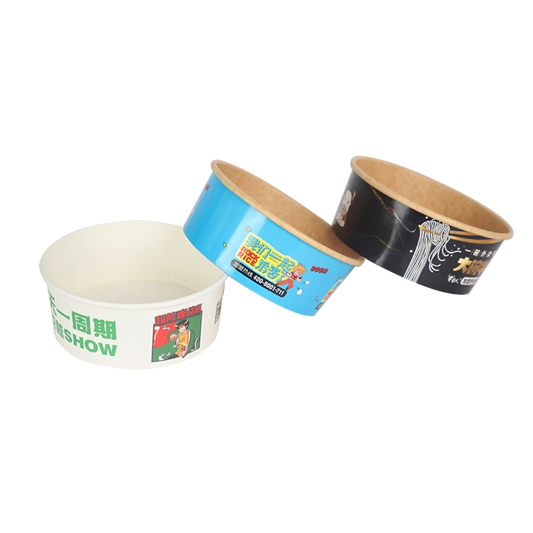 Customized cheap heat proof take away paper noodle soup bowl