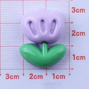 2024 nuevo diseño 100 piezas efecto brillante parte posterior plana resina flores rosa girasol tulipán para recuerdos artificiales decorativos - Product Image 4