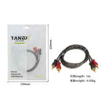 Cable de Audio RCA para Auto, Macho a Macho, Cable de Señal RCA de 1 Metro TB-100 1M