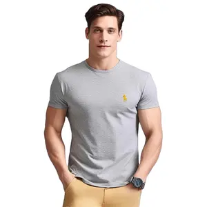 Polo Homm De Marqu Mannen T-Shirt Met Borduurwerk Logo Groothandel Linnen Onderhemd Gsm Ronde Hals Kleding Gebreide Psycho Bunny T-Shirt