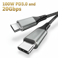 Cable USB 3.2 Gen 2x2 Tipo C a C LUNGKAY, 20 Gbps, Carga Rápida PD de 100 W, Cable Blindado con Trenzado de Nailon Personalizado para Laptop/Monitor