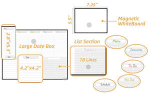 Calendrier mensuel magnétique effaçable à sec, montage sans adhésif, tableau blanc hebdomadaire, parfait pour la liste des tâches ménagiques en famille - Product Image 3
