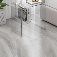 Haute qualité claire courbée café thé Lucite salon côté nordique meubles de maison Console de chevet Table acrylique