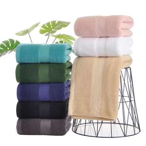 Serviette de Bain en Coton Tissé Écologique de Haute Qualité 16S, Ensemble Complet pour Hôtels, Couleur Unie 35-75cm Rose & Gris 100G - Product Image 1