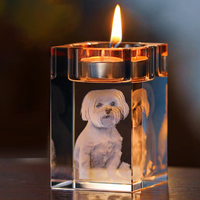 Bougeoirs décoratifs en cristal K9 modernes et personnalisés avec logo, taille personnalisée, gravure laser 3D, impression photo, artisanat