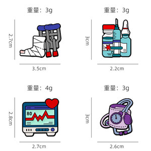 YINI pin Enamel paduan seng bertema medis dengan kerajinan tetes epoksi-bros tahan lama & hidup untuk koleksi pekerja kesehatan - Product Image 5