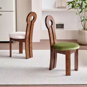 Silla de Comedor Clásica de Madera, Silla Tapizada Multicolor para Interiores de Hogar y Cafetería - Product Image 5