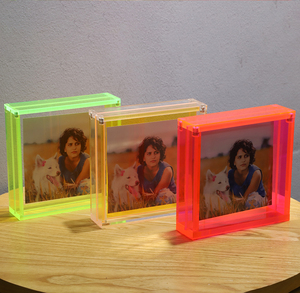 Al Neon di colore acrilico magnete photo frame <span class=keywords><strong>per</strong></span> 4x4 pollici pictures display - Product Image 6
