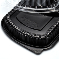 Boîtes alimentaires rectangulaires jetables avec couvercles anti-buée, transparentes comme du cristal, compatibles micro-ondes et étanches, pour sandwichs et gâteaux, recyclables