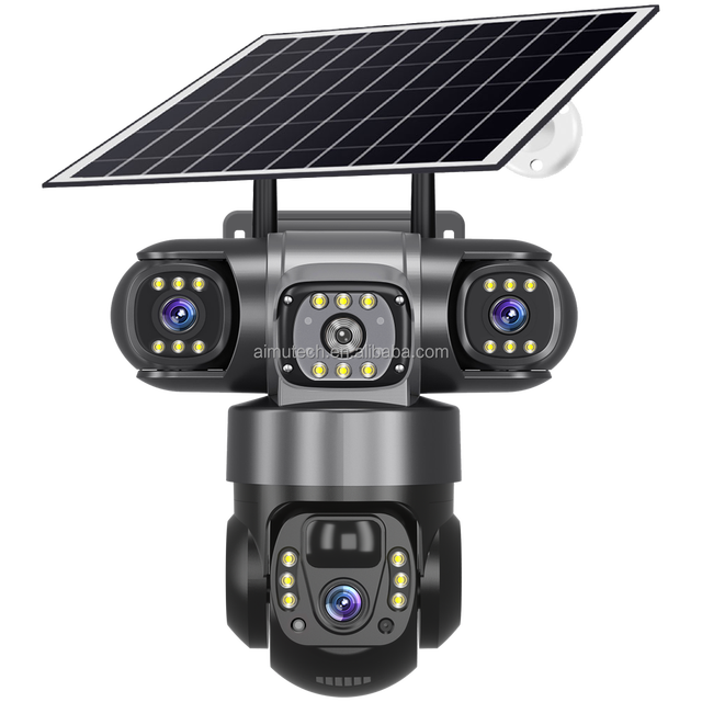 6MP V380 Pro 2 1 AI Integrated Solar Security Light CCTV Camera IP 4G Two-Way Talk 3 Lens 200W Power Plastic LED Street Battery