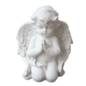 6.3 Inch Resin Baby Angel Figurine Kneeling Praying Cherubs Statue for Home Decoration
