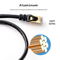 Cable de Red Kneysum de 8 Conductores, Aluminio Sólido, CAT5/CAT5e, RJ45, 1.5m, para Computadora, Router, Red Doméstica
