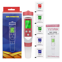   Stylo testeur de qualité de l'eau 4 en 1, pH, TDS, EC, thermomètre avec rétroéclairage pour aquarium, piscine, laboratoire