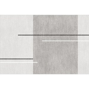 EIFFEL HOME Tapis Moderne Minimaliste Style Nordique Rayures Grises en Fibre de Polyester pour Salon Chambre Bureau Imperméable Anti-taches - Product Image 1