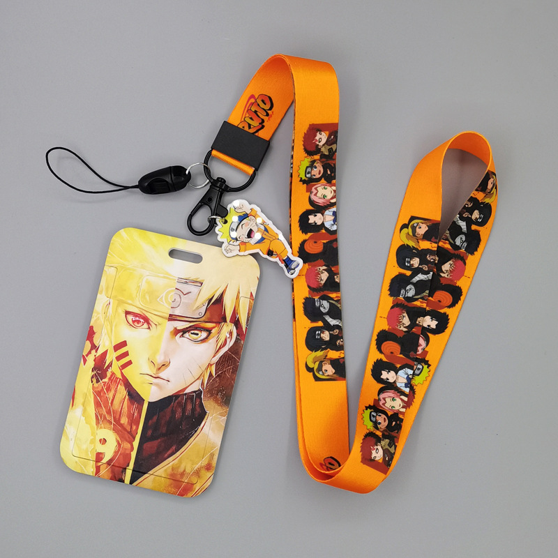 Card Case Cool Cartoon Anime Ninja Lanyards Custom Portable Phone Neck Polyester Lanyard Anti-Lost Name Badge Bus ID Card Holder Image 2
