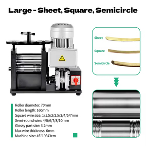 ماكينة درفلة كهربائية قوية 160 مم 750 واط 1 حصان لصناعة المجوهرات والذهب والفضة - Product Image 4