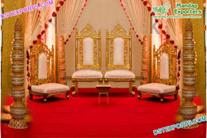 เก้าอี้เวดีงานแต่งงานทรงใบไม้ทันสมัย เก้าอี้เวดีงานแต่งงานทรงใบไม้แบบอินเดีย เก้าอี้งานแต่งงานไม้ทำมือสไตล์อินเดียสำหรับงานแต่งงานในสหรัฐอเมริกา - Product Image 2