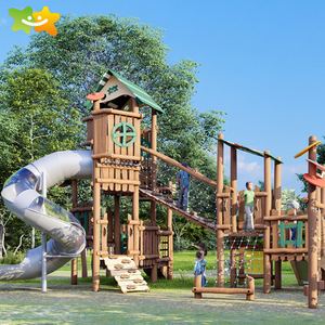 Gia đình của thời thơ ấu vui chơi giải trí công viên bằng gỗ trẻ em trượt sân chơi ngoài trời thiết bị trượt - Product Image 1
