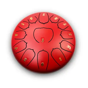 2024 New design 6.5inch (15cm) 13Note Red hank drum balmy C key steel tongue drum