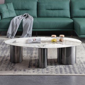 Fabricant <span class=keywords><strong>de</strong></span> mobilier <span class=keywords><strong>de</strong></span> maison, <span class=keywords><strong>table</strong></span> basse design à trois pieds, titane <span class=keywords><strong>gris</strong></span>, acier inoxydable, <span class=keywords><strong>table</strong></span> basse moderne et luxueuse décorative - Product Image 2