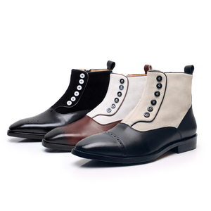 Botas Chelsea Retro Italianas para <span class=keywords><strong>Hombre</strong></span>, de Gamuza de Piel Vacuna Auténtica, Talla Grande, Punta Cuadrada, Calzado de Invierno - Product Image 6