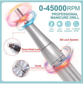 Ponceuse à Ongles <span class=keywords><strong>Électrique</strong></span> <span class=keywords><strong>Professionnelle</strong></span> Légère 35000 Tr/min Facile Utilisation Maison Salon Fiche US Rechargeable pour Gel Ongles - Product Image 3