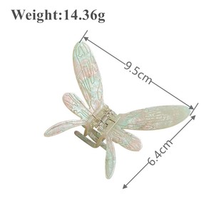 EASY 优雅蝴蝶设计醋酸纤维女式高端时尚半夹式发夹 - Product Image 2