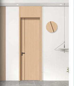 Porte intérieure au design moderne avec cadre, porte en bois massif avec quincaillerie, porte de haute qualité pour hôtels et villas. - Product Image 3