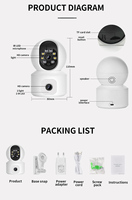 Caméra de sécurité domestique sans fil PTZ double objectif 1080P avec vision nocturne et suivi automatique pour surveillance de bébé/animal de compagnie - Offre Spéciale