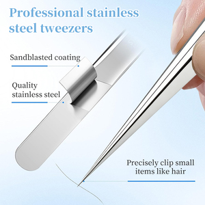 Pince à épiler extractrice de points noirs et de boutons en acier inoxydable de haute qualité, ultra-fine, pour le visage - Product Image 6