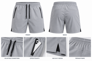 Custom Gym <b>Shorts</b> For Men Quick Dry Athletic Running Workout <b>Shorts</b> With <b>Zipper</b> Pockets OEM ODM Private Label Factory - Product Image 2