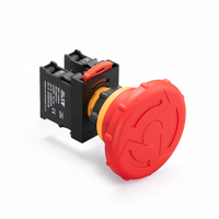 EAST 22mm Tipe C Tombol Tekan Darurat Merah Kepala Putar Besar IP40 1NO1NC Plastik 10A 500V