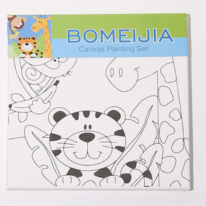 BOMEIJIA 20*20cm 6 Couleurs Peinture Acrylique Kit Toile DIY pour Enfants avec Pinceau pour Cadeau de Peinture Scolaire - Product Image 3